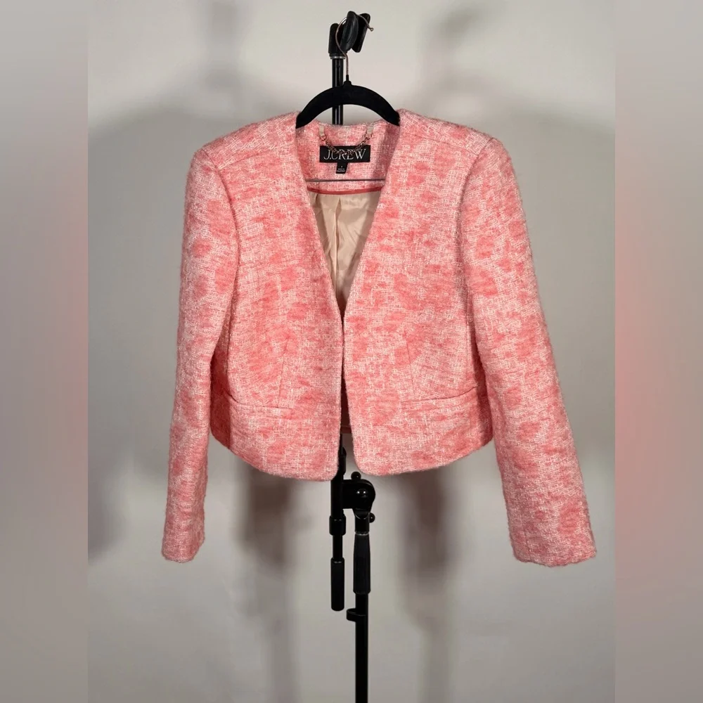 NWOT JCrew Collarless jacket in Italian tweed - Picture 2 of 5